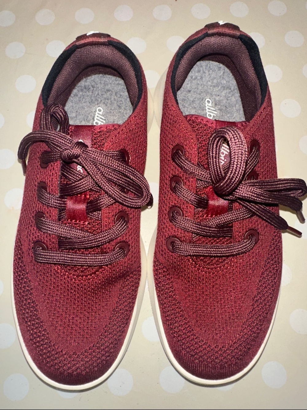 All birds Tree Runner Burgundy Knit Casual Sneakers Thunder Red